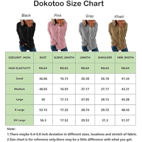 Women's Casual Crew Neck Sweatshirt – Loose, Soft Long Sleeve Pullover Top - Picture 6 of 6